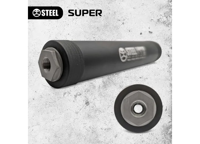 Саундмодератор Steel SUPER 9 - 9мм 1/2x28 Фото 2
